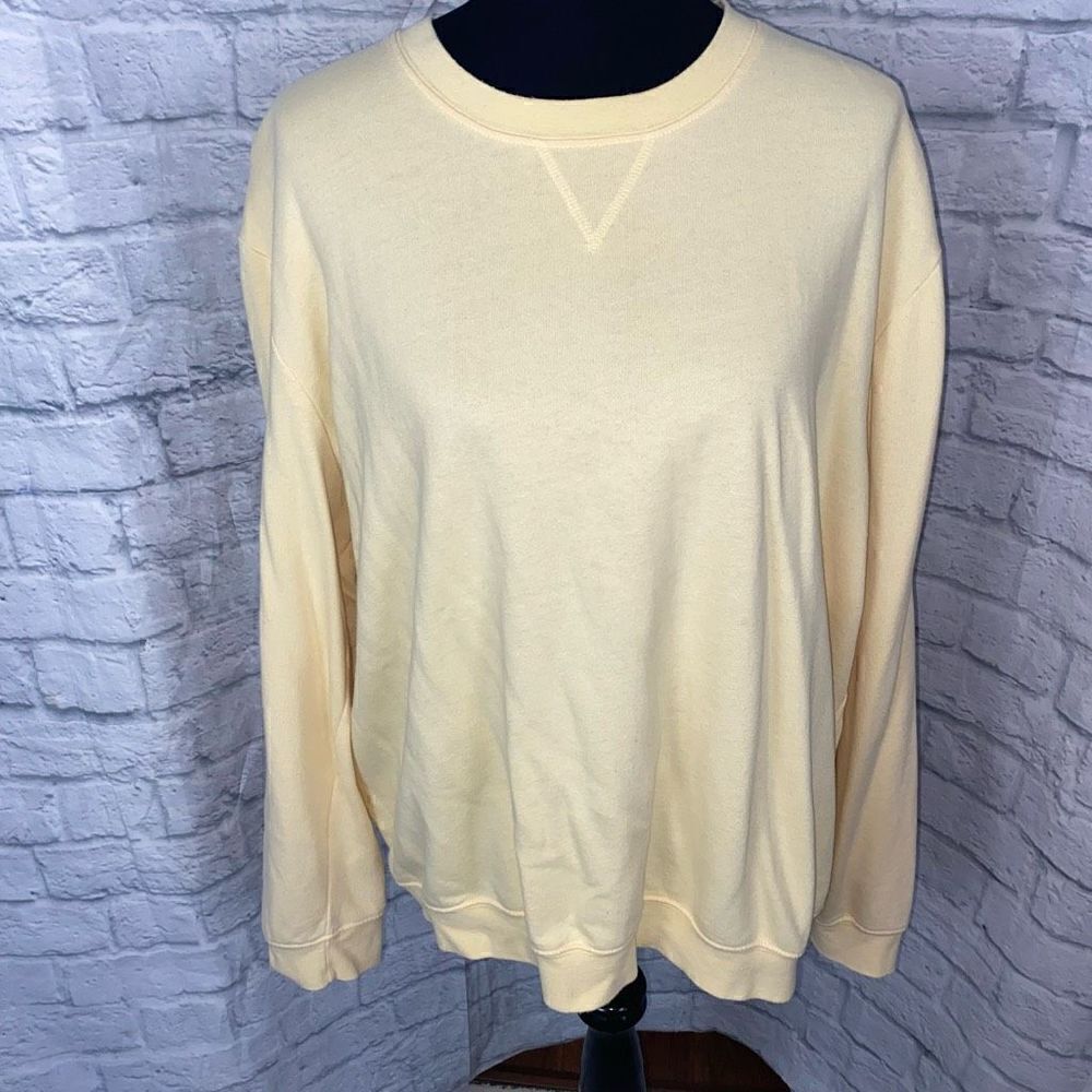Scandia woods women XL sweatshirt cotton blend Crewneck Longsleeve yellow